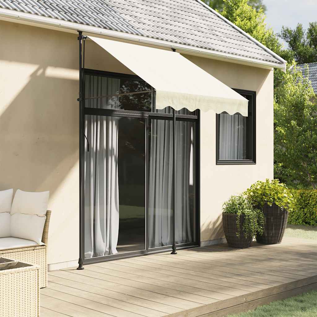 vidaXL Markise Einziehbar Creme 200x115 cm Stoff und Stahl