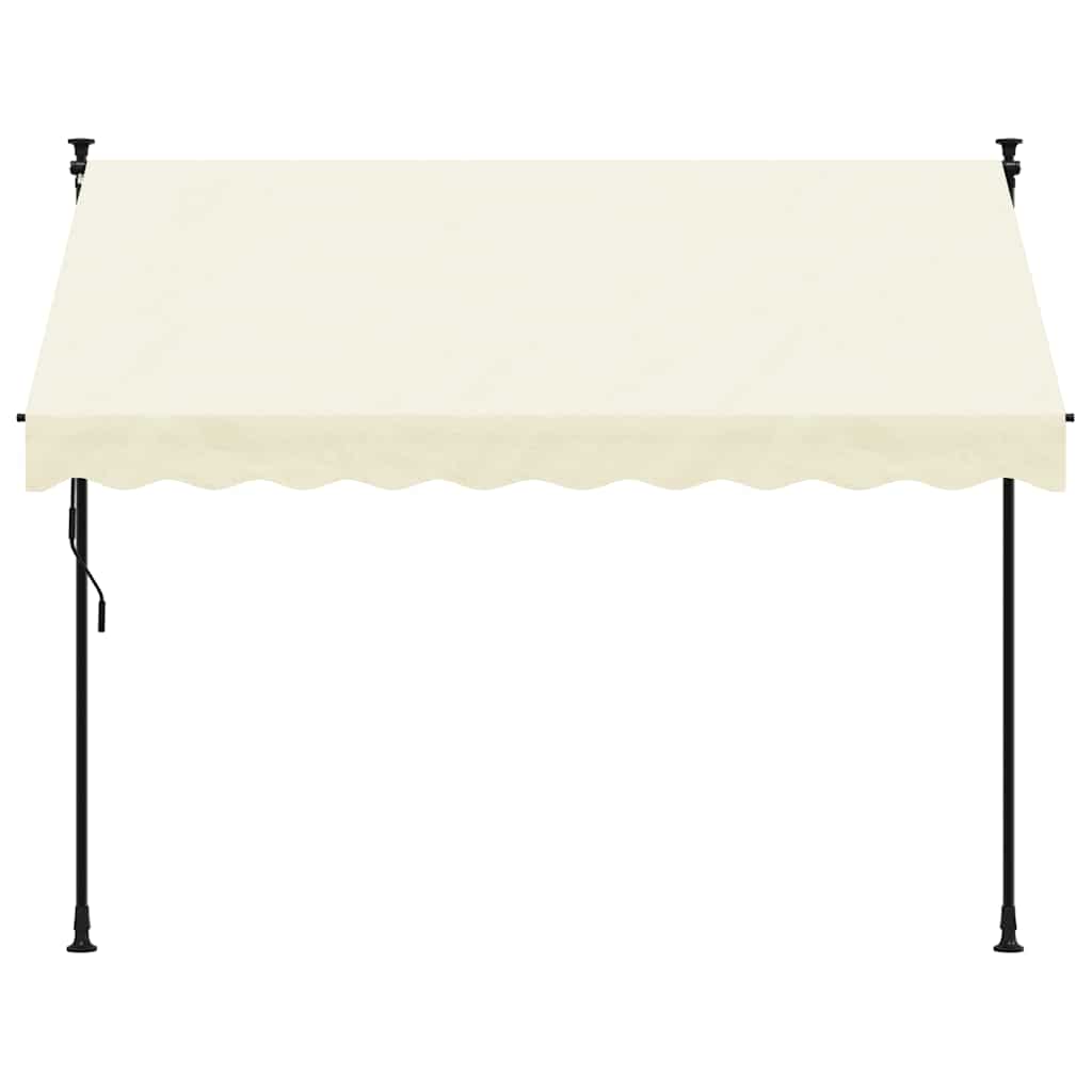 vidaXL krémszínű szövet és acél feltekerhető napellenző 250 x 150 cm