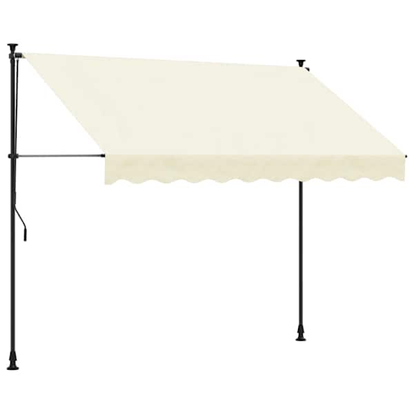 vidaXL sisset&otilde;mmatav varikatus, kreemjas, 300x150 cm, kangas/teras