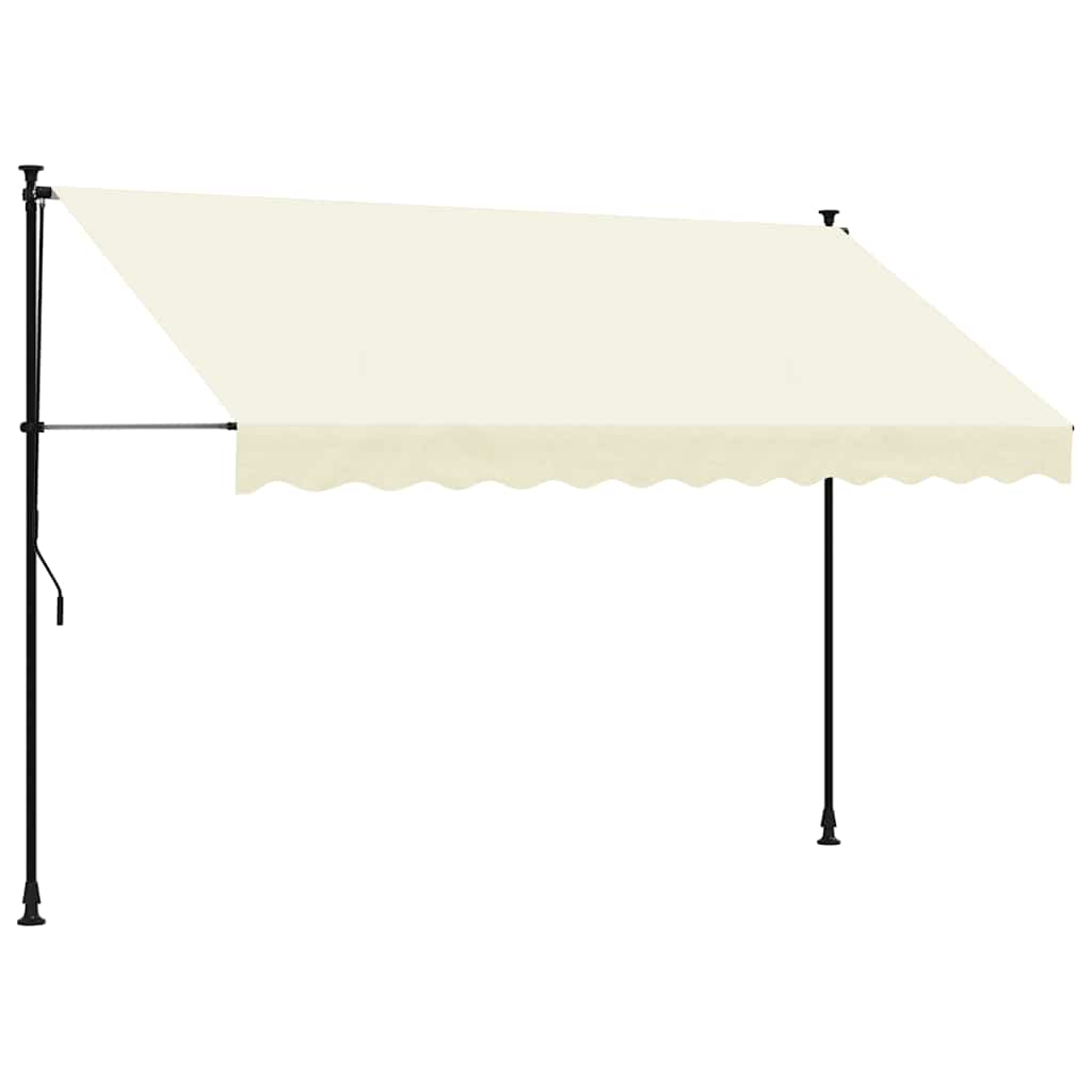 vidaXL Zatahovací markýza krémová 300 x 150 cm textil a ocel