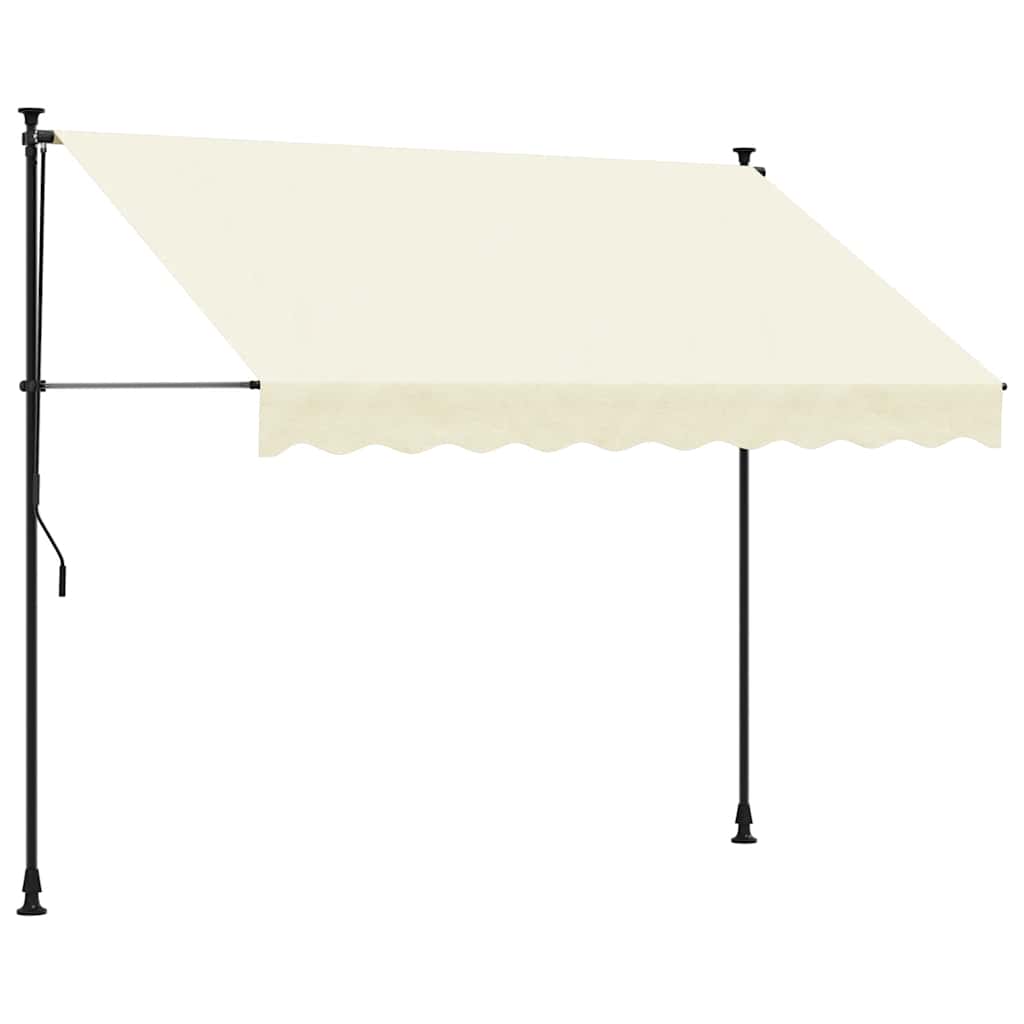 Thumbnail - vidaXL Markise Einziehbar Creme 300x150 cm Stoff und Stahl