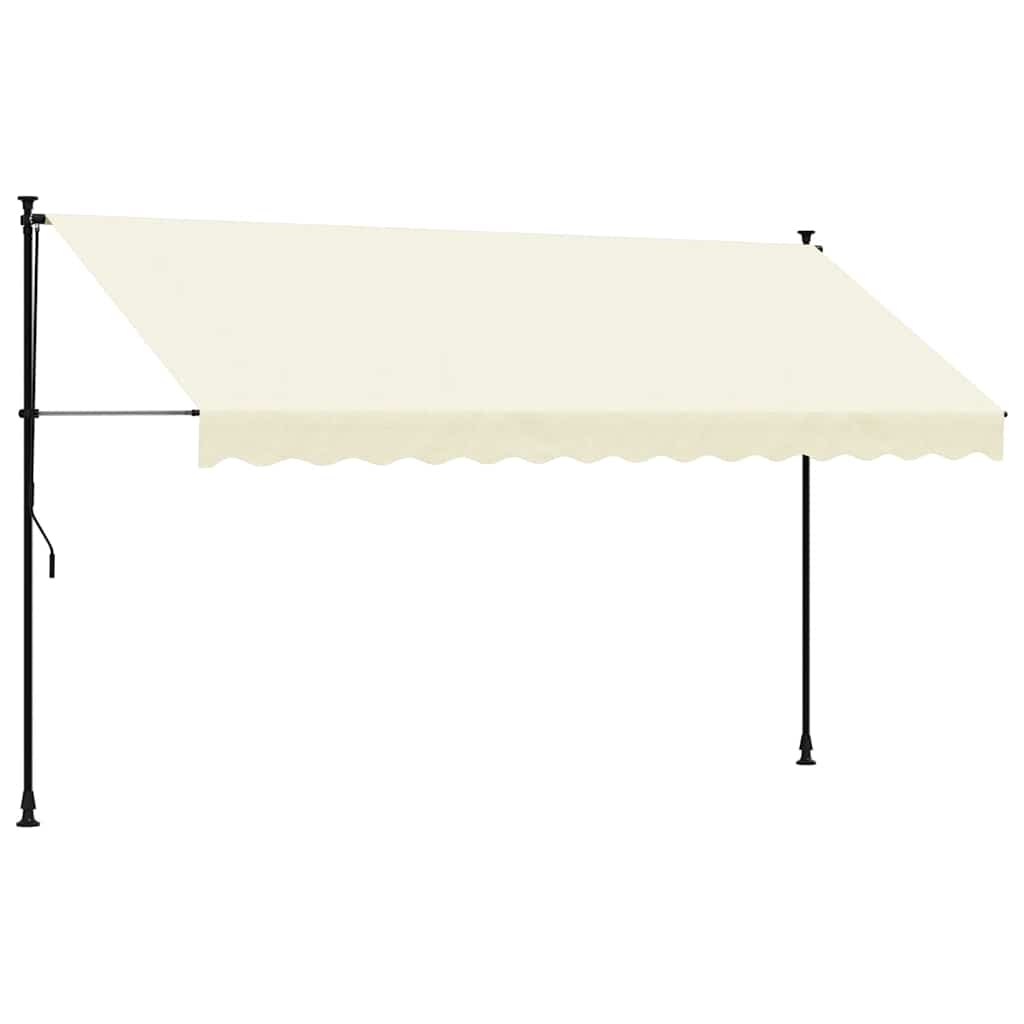 vidaXL Zatahovací markýza krémová 350 x 150 cm textil a ocel