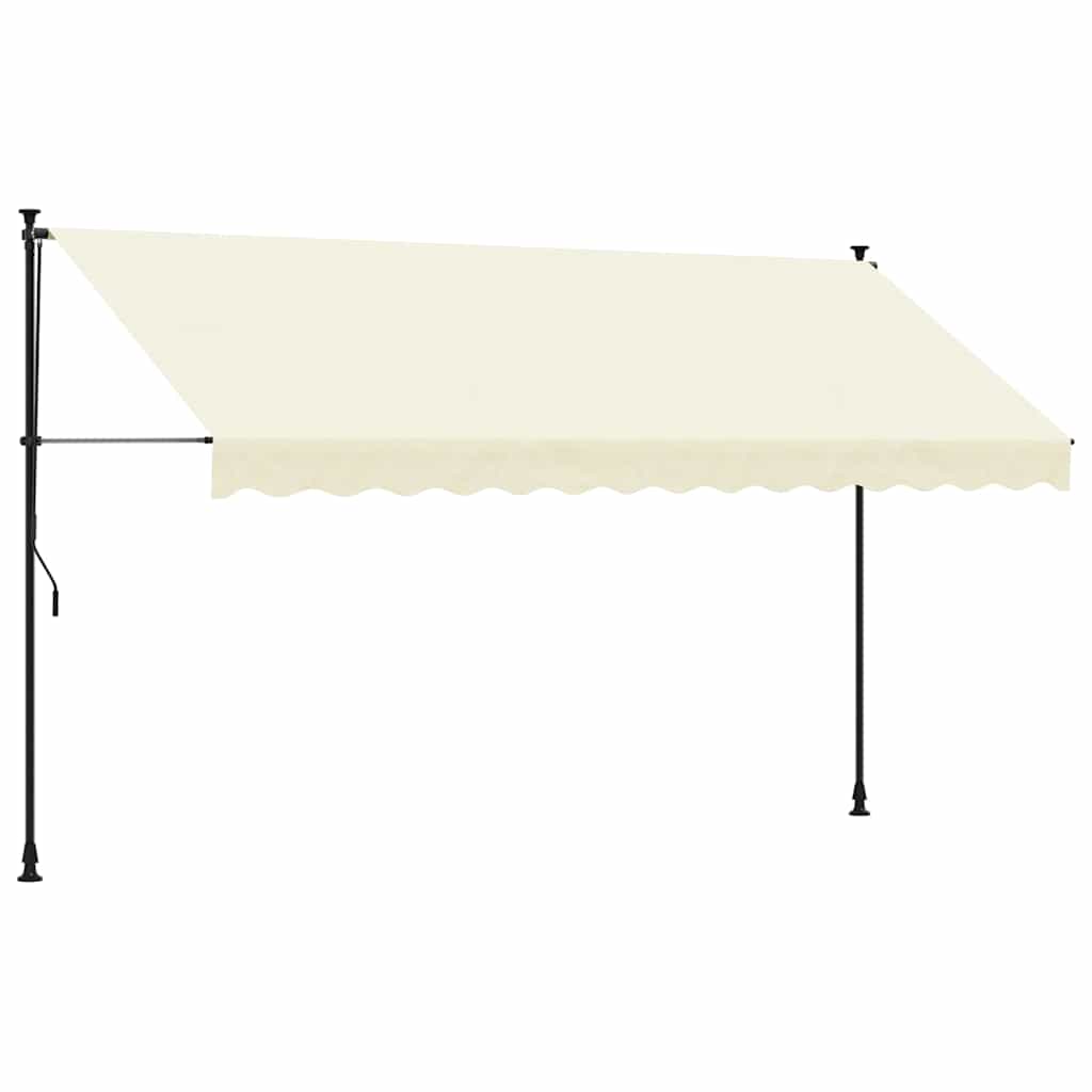 vidaXL Zatahovací markýza krémová 350 x 150 cm textil a ocel
