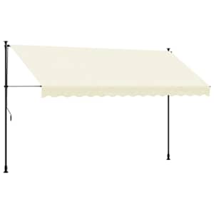 Zatahovací markýza krémová 350 x 150 cm textil a ocel - obrázek 2