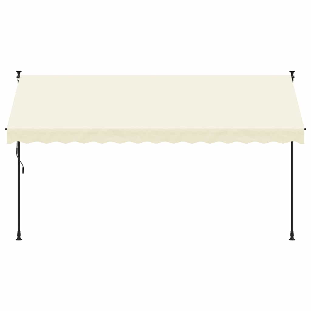vidaXL krémszínű szövet és acél feltekerhető napellenző 350 x 150 cm