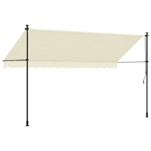Zatahovací markýza krémová 350 x 150 cm textil a ocel - obrázek 4