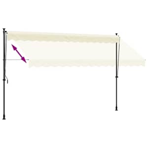 Zatahovací markýza krémová 350 x 150 cm textil a ocel - obrázek 8