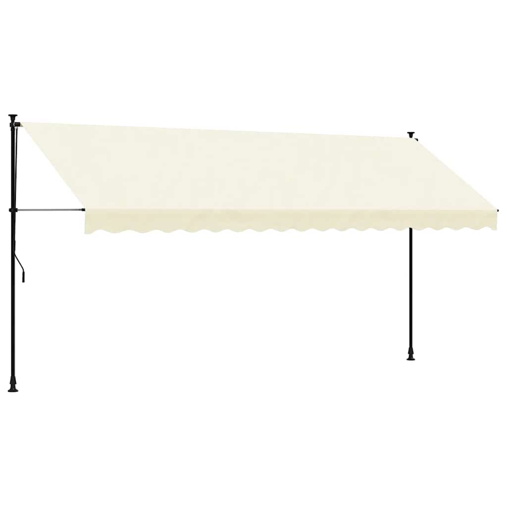 vidaXL Zatahovací markýza krémová 400 x 150 cm textil a ocel