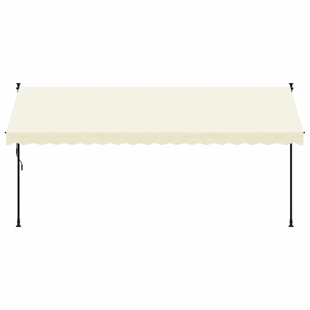 vidaXL krémszínű szövet és acél feltekerhető napellenző 400 x 150 cm