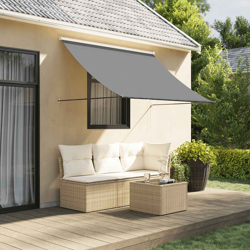 vidaXL Copertină retractabilă, antracit, 200x150 cm, țesătură și oțel
