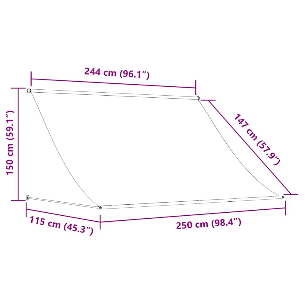Retractable Awning Canopy Shelter Patio Sunshade Outdoor Awning Blind vidaXL - Picture 39 of 60