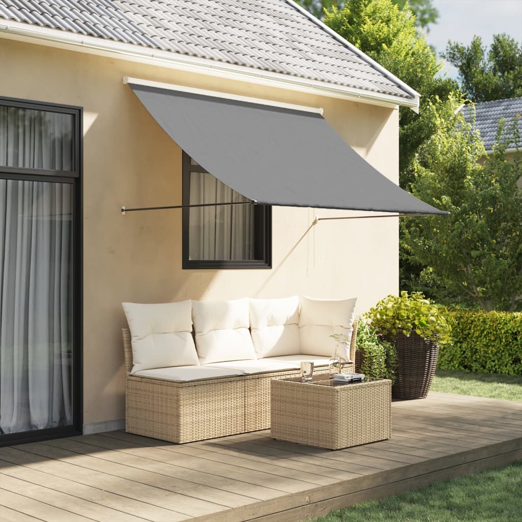 vidaXL Copertină retractabilă, antracit, 250x150 cm, țesătură și oțel