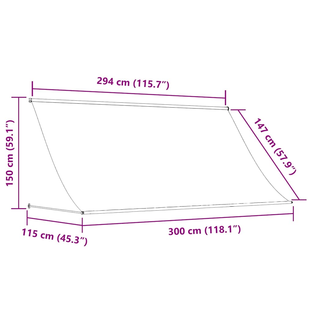 Retractable Awning Canopy Shelter Patio Sunshade Outdoor Awning Blind vidaXL - Picture 43 of 60