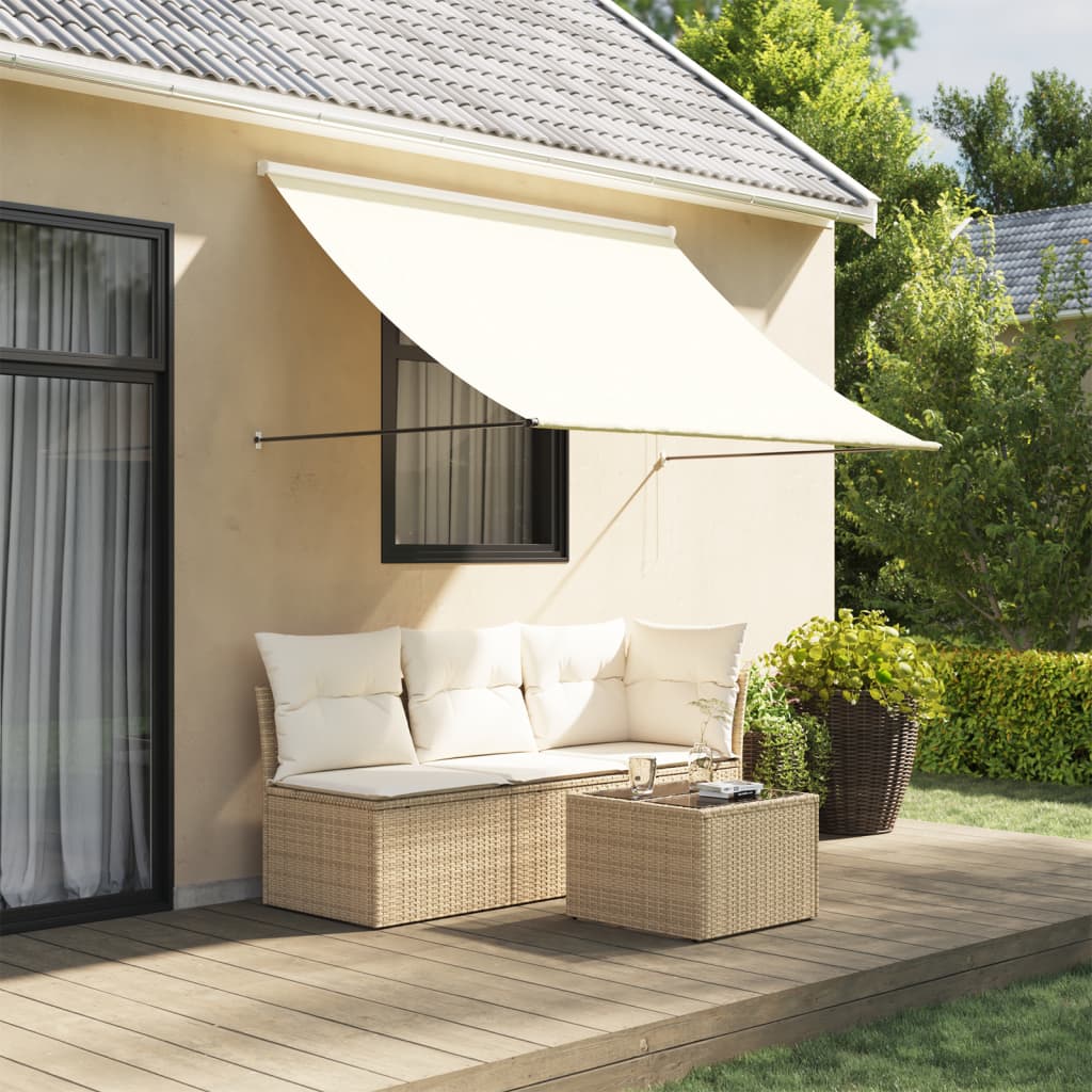 Retractable Awning Privacy Screen Outdoor Sunshade Fabric and Steel vidaXL