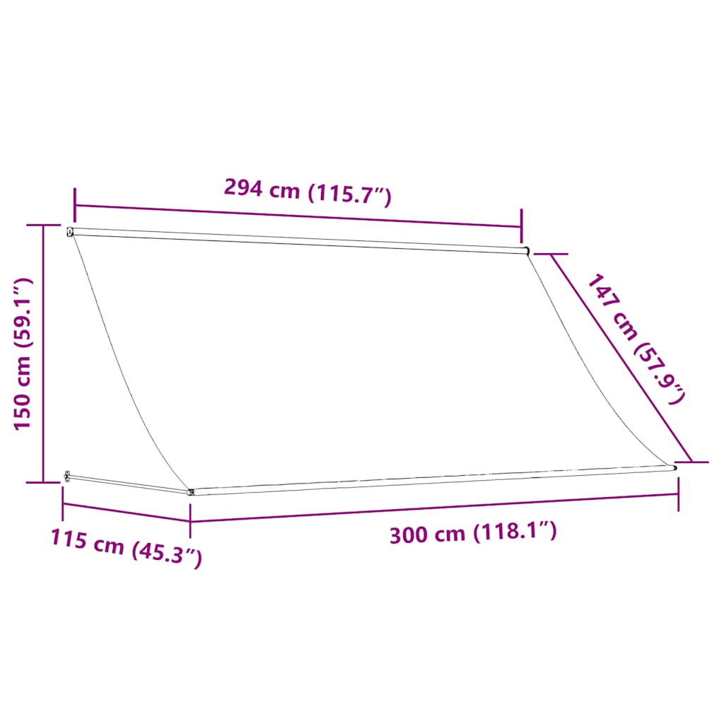 Retractable Awning Canopy Shelter Patio Sunshade Outdoor Awning Blind vidaXL - Picture 51 of 60