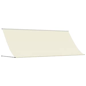 Zatahovací markýza krémová 400 x 150 cm textil a ocel - obrázek 2