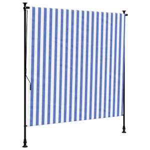 Venkovní roleta modrá a bílá 150 x 270 cm textil a ocel - obrázek 2