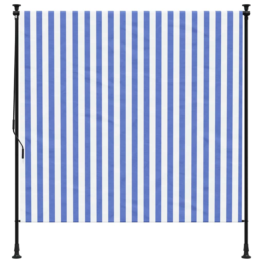 vidaXL kék és fehér szövet és acél kültéri roló 150 x 270 cm