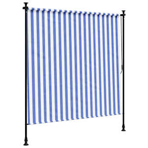 Venkovní roleta modrá a bílá 150 x 270 cm textil a ocel - obrázek 5