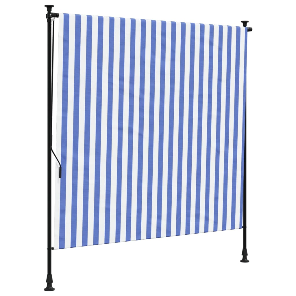 vidaXL Venkovní roleta modrá a bílá 200 x 270 cm textil a ocel