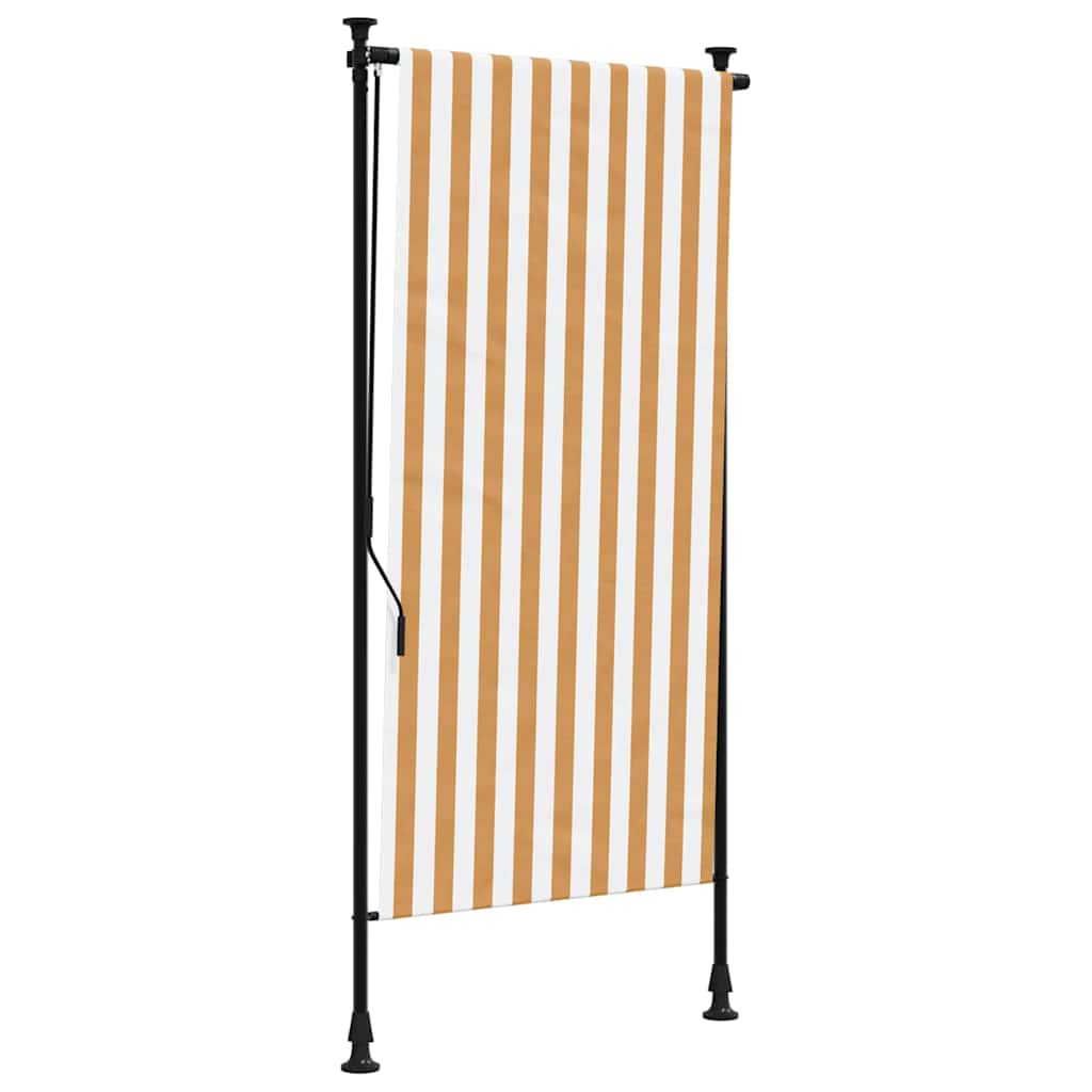 vidaXL Venkovní roleta oranžová a bílá 100 x 270 cm textil a ocel