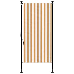 Venkovní roleta oranžová a bílá 100 x 270 cm textil a ocel - obrázek 3