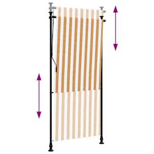 Venkovní roleta oranžová a bílá 100 x 270 cm textil a ocel - obrázek 6