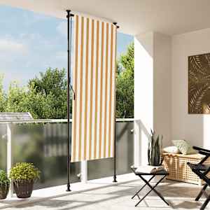 Venkovní roleta oranžová a bílá 100 x 270 cm textil a ocel - obrázek 1