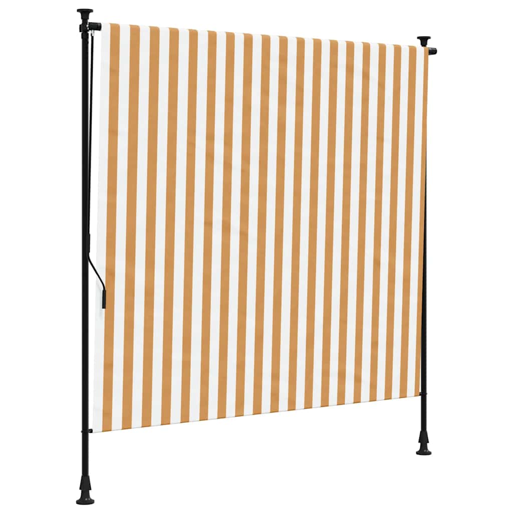 vidaXL Venkovní roleta oranžová a bílá 150 x 270 cm textil a ocel