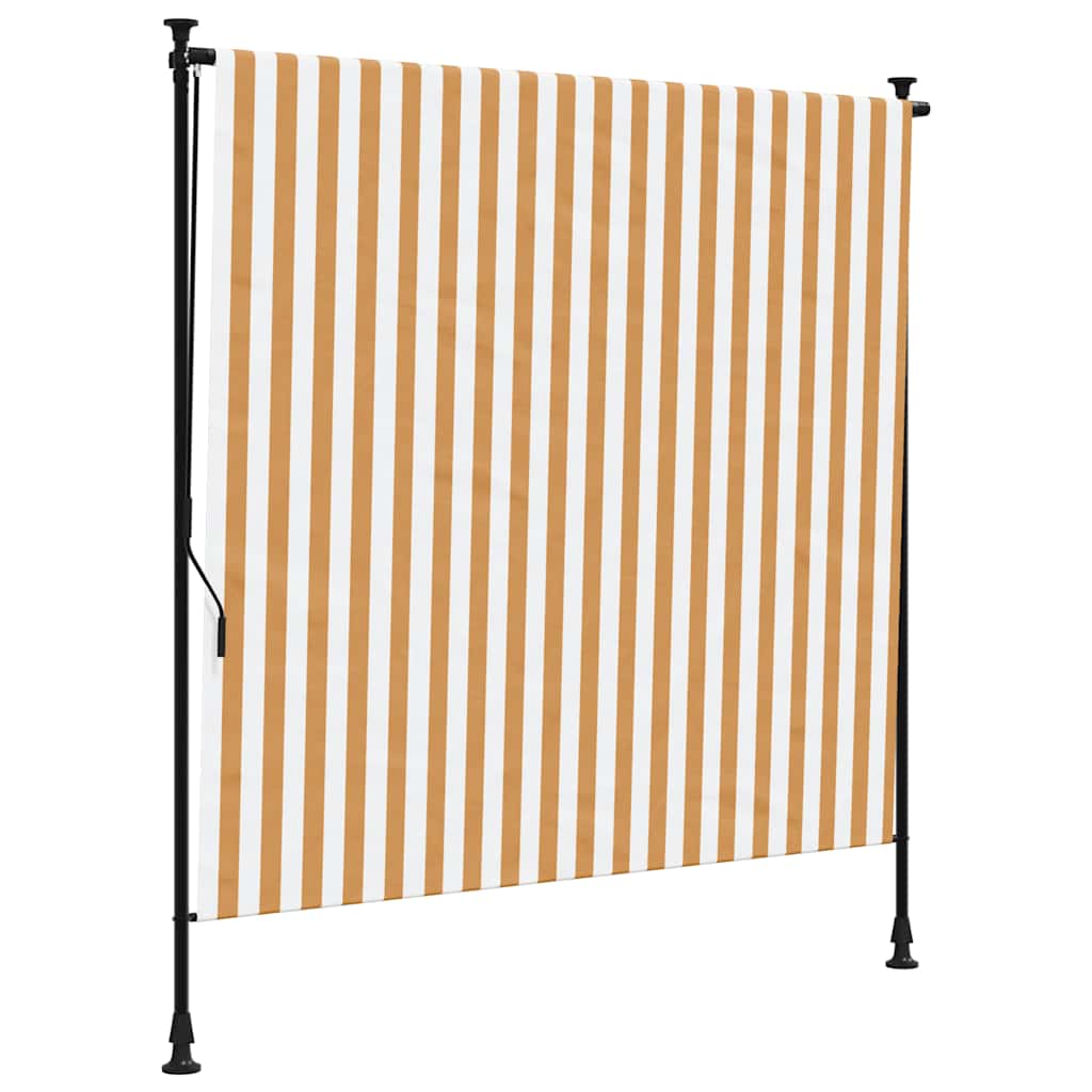 vidaXL Vonkajšia roleta oranžovo-biela 150x270 cm látka a oceľ