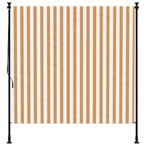 Venkovní roleta oranžová a bílá 200 x 270 cm textil a ocel - obrázek 3