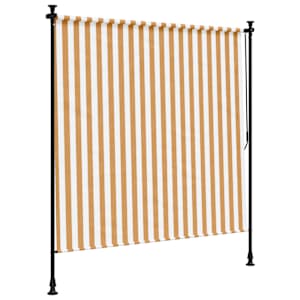 Venkovní roleta oranžová a bílá 200 x 270 cm textil a ocel - obrázek 5