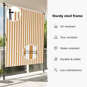 Venkovní roleta oranžová a bílá 200 x 270 cm textil a ocel - obrázek 10