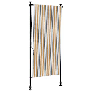 vidaXL v&auml;liruloo, kollane ja valge, 100 x 270 cm, kangas ja teras