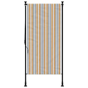 Venkovní roleta žlutá a bílá 100 x 270 cm textil a ocel - obrázek 3