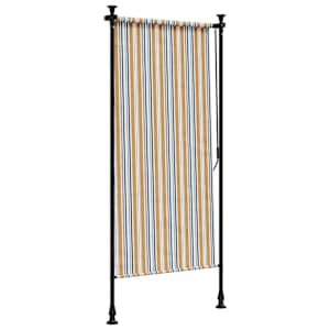 Venkovní roleta žlutá a bílá 100 x 270 cm textil a ocel - obrázek 5