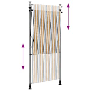 Venkovní roleta žlutá a bílá 100 x 270 cm textil a ocel - obrázek 6