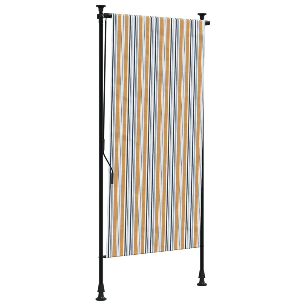 vidaXL Venkovní roleta žlutá a bílá 120 x 270 cm textil a ocel