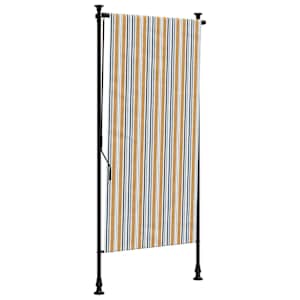 Venkovní roleta žlutá a bílá 120 x 270 cm textil a ocel - obrázek 2