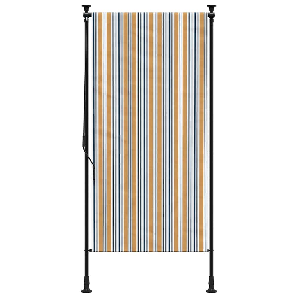 vidaXL sárga és fehér szövet és acél kültéri roló 120 x 270 cm