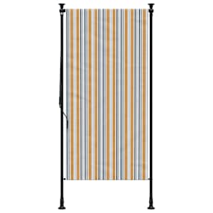 Venkovní roleta žlutá a bílá 120 x 270 cm textil a ocel - obrázek 3