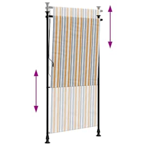Venkovní roleta žlutá a bílá 120 x 270 cm textil a ocel - obrázek 6