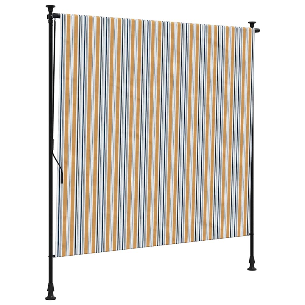 vidaXL Venkovní roleta žlutá a bílá 150 x 270 cm textil a ocel