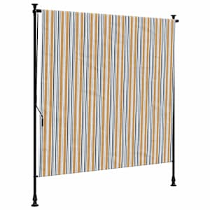 Venkovní roleta žlutá a bílá 150 x 270 cm textil a ocel - obrázek 2