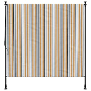 Venkovní roleta žlutá a bílá 150 x 270 cm textil a ocel - obrázek 3