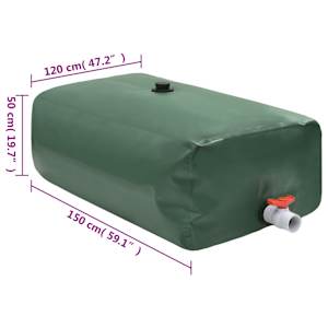 Nádrž na vodu s kohoutkem skládací 1 000 l PVC - obrázek 7