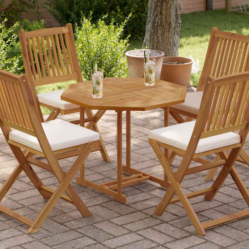 vidaXL Tischplatte 80x80x2,5 cm Achteckig Massivholz Teak