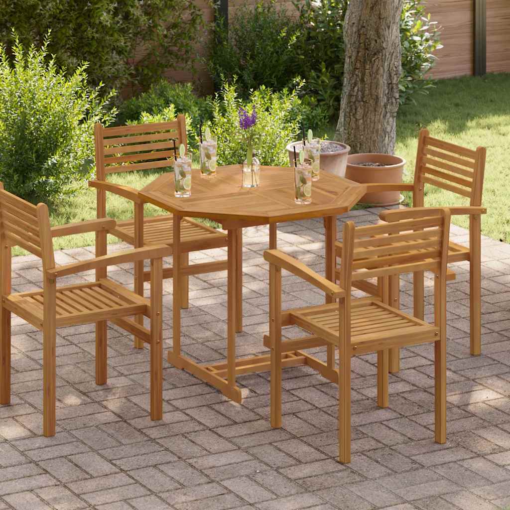 vidaXL Tischplatte 90x90x2,5 cm Achteckig Massivholz Teak