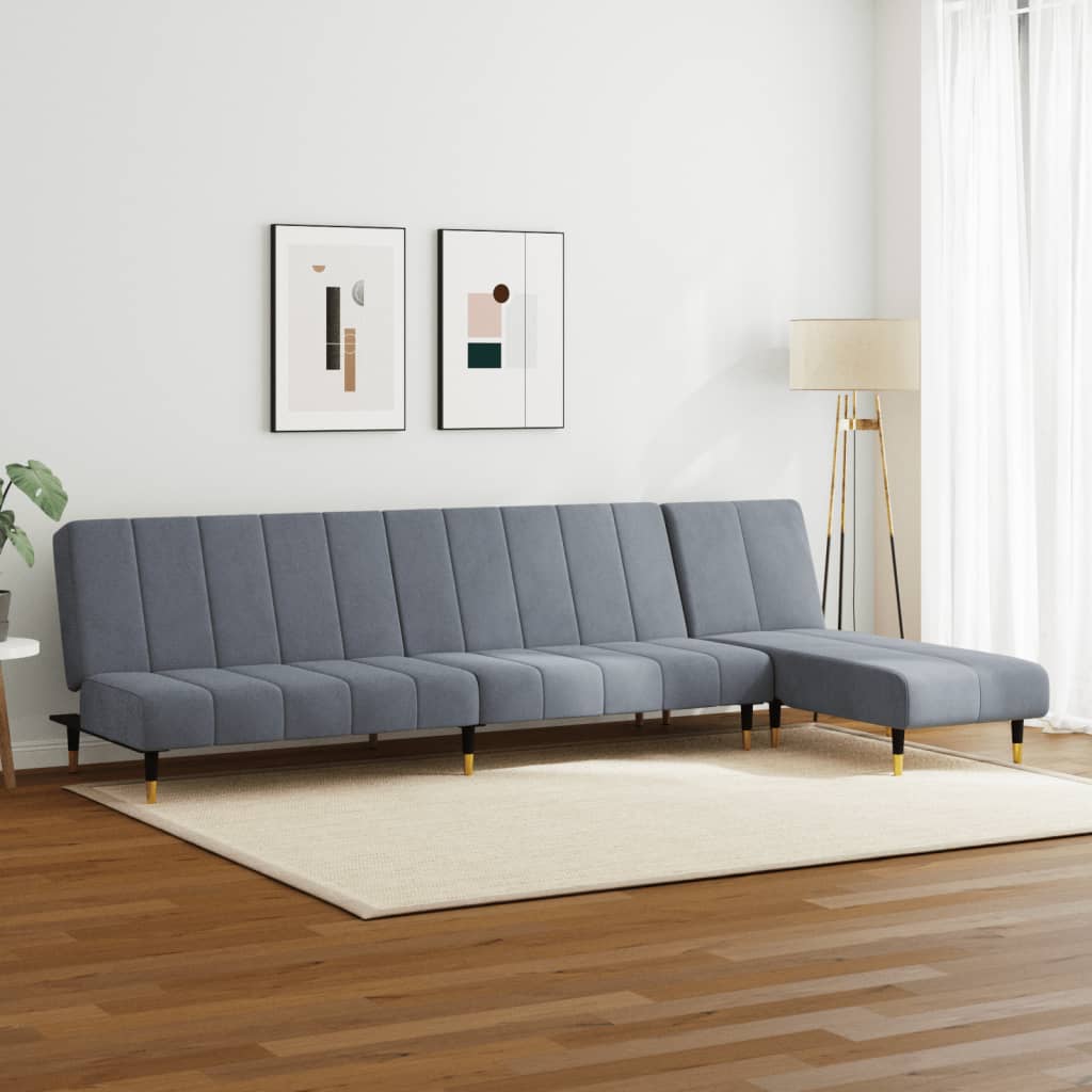 vidaXL 2-delige Loungeset fluweel donkergrijs afbeelding