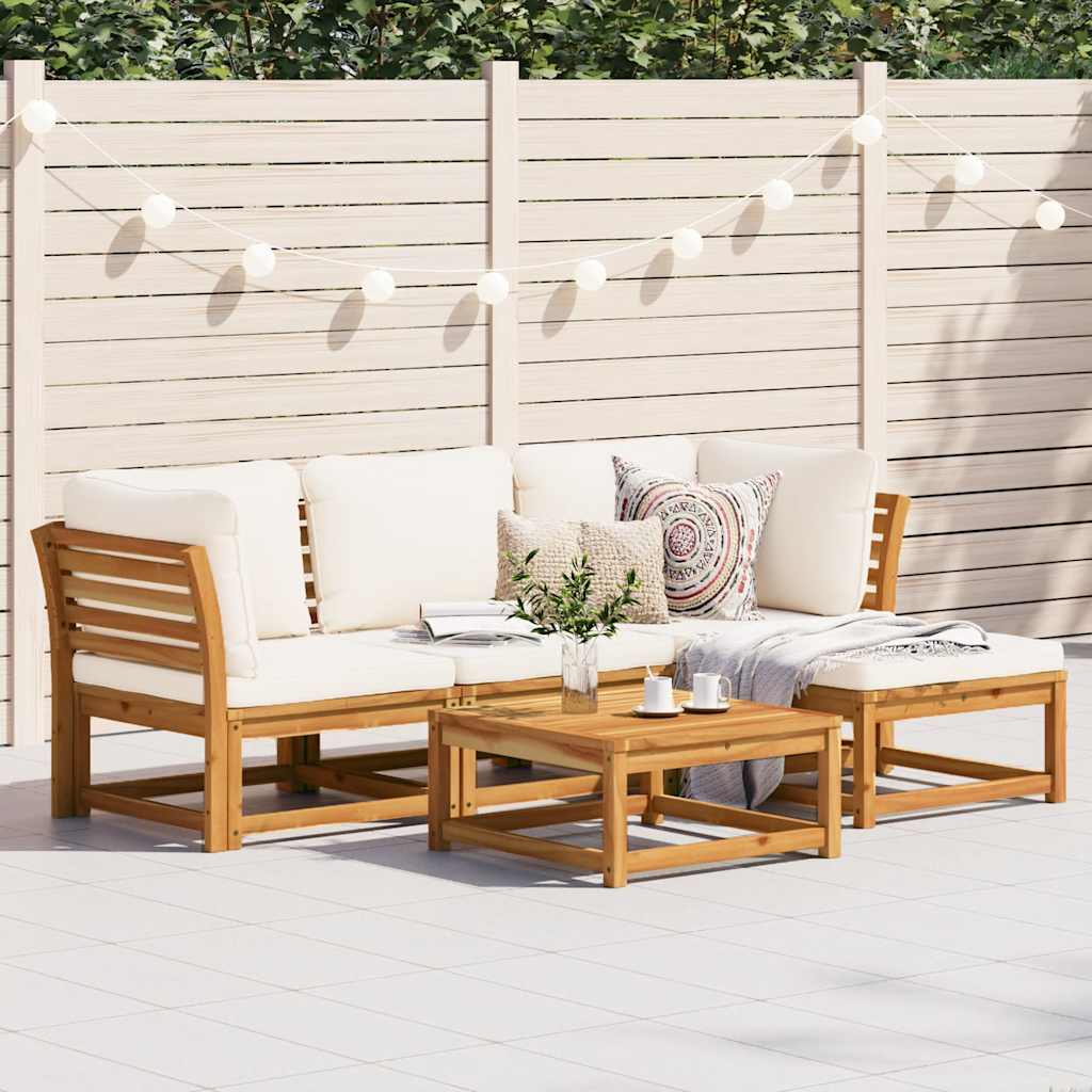 vidaXL Set mobilier de grădină cu perne, 5 buc., lemn masiv acacia